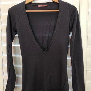 Velvet | deep v neck long sleeve t-shirt